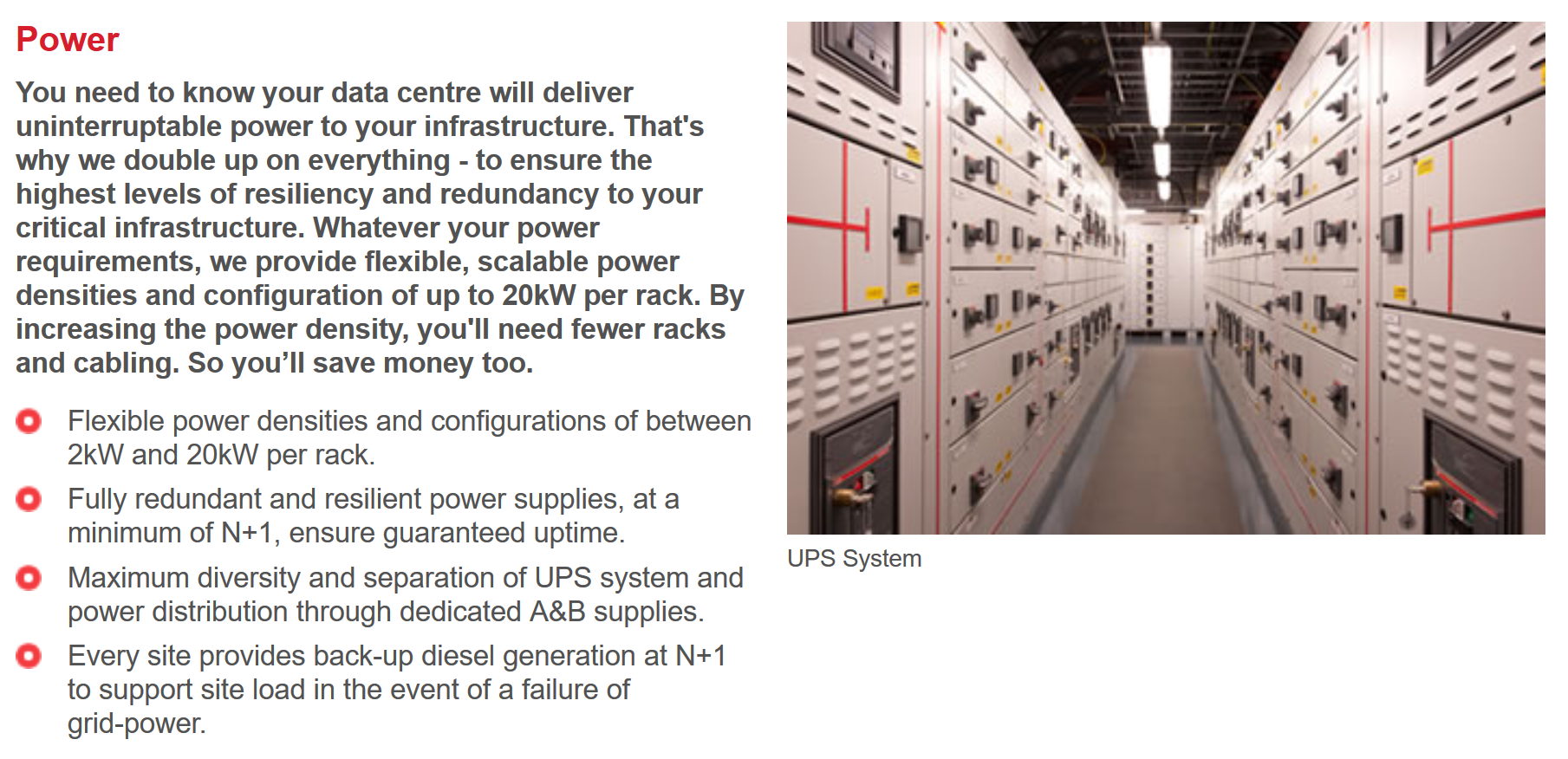 Equinix/Telecity LD8 Power Features