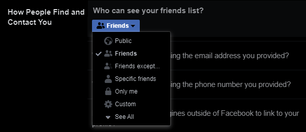 Make sure your facebook friends list isn't "Public"